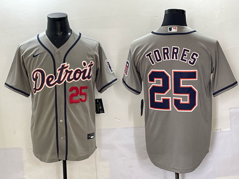 Men 2025 Detroit Tigers #25 Torres grey Game Nike MLB Jersey 002->houston astros->MLB Jersey